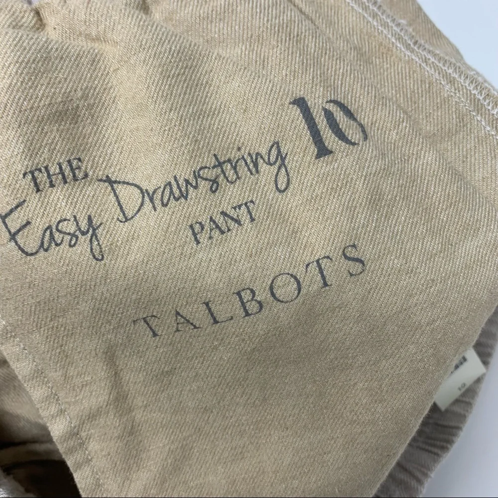 NEW Talbots Tan Easy Drawstring Linen Pant - Picture 7 of 10